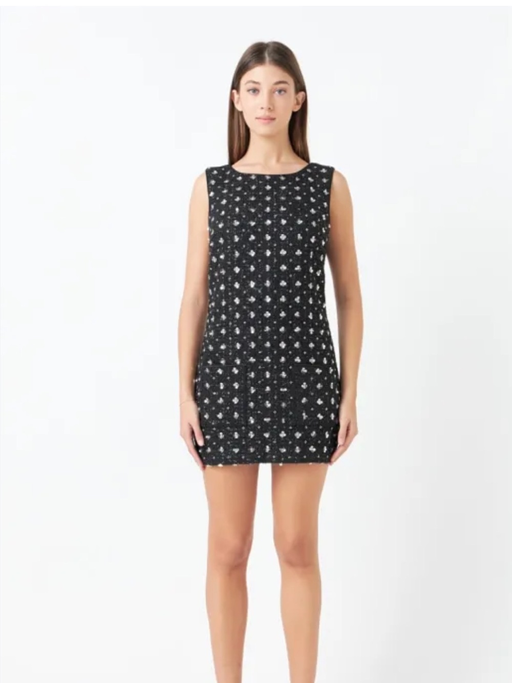 Endless Rose Tweed April Embellished Mini Dress
